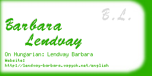 barbara lendvay business card